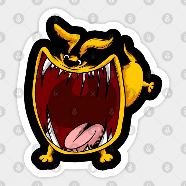 Cartoon happy Crazy dog illustration Sticker by SpaceWiz95